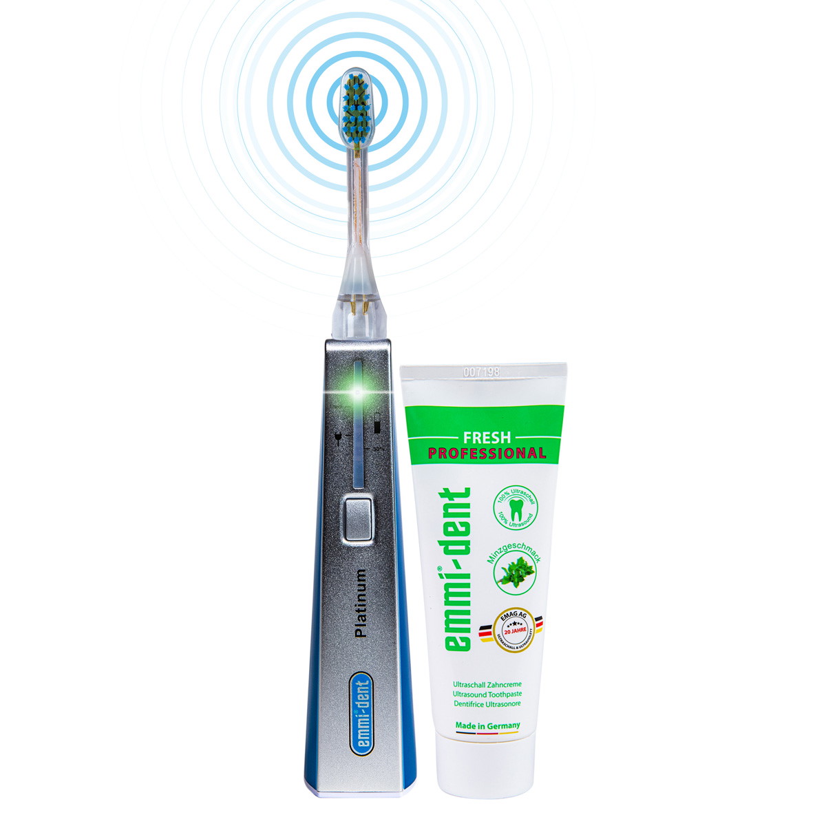 Emmi-Dent Platinum Blau Ultraschallzahnbrste ultraschalldirekt.ch